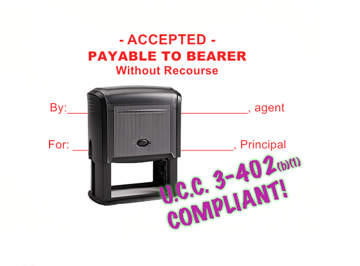 ACCEPTED  Payable to Bearer [STAMP]